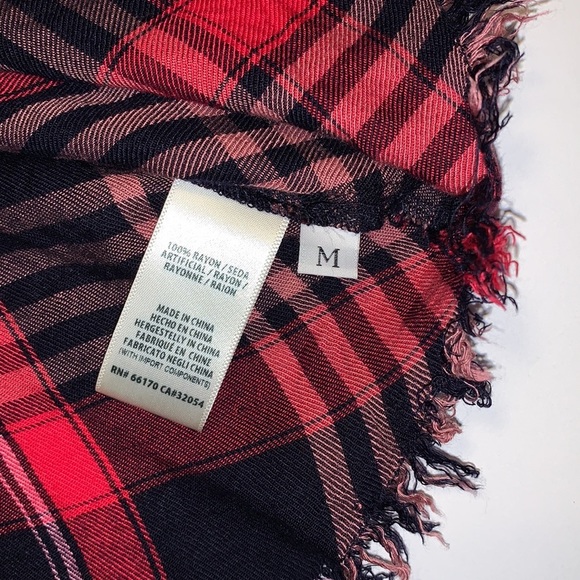 Anthropologie Cloth & Stone Black and Red Plaid Shirt - Women’s Size Medium - Picture 6 of 7